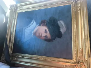 Cuadro antiguo retrato niño 1945