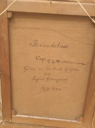 Cuadro antiguo retrato niño 1945