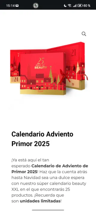 Calendario adviento Primor
