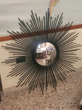 Specchio Sole Strega Chaty Vallauris Metallo Nero