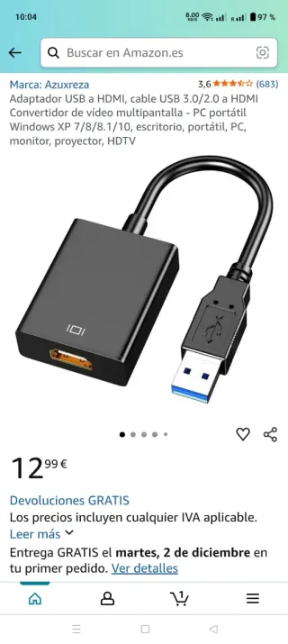 Adaptador USB a HDMI