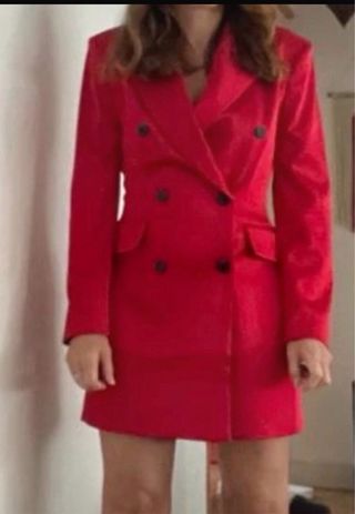 Vestido blazer H&M rojo talla M