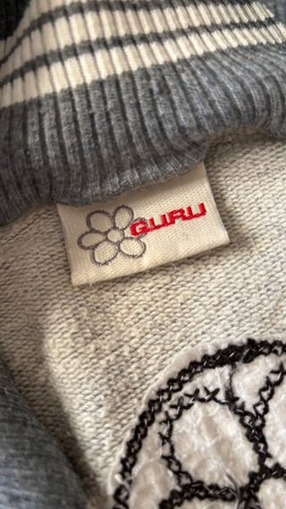 Felpa Guru uomo con zip grigia e rossa