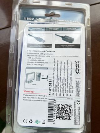 Cable Extensor USB 2.0 Activo 5M