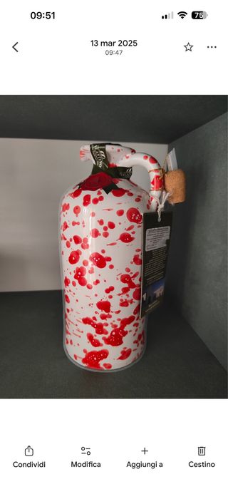 Oliera in ceramica bianca e rossa