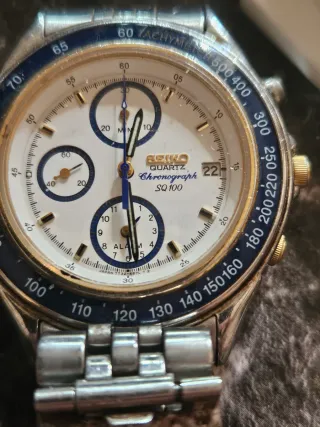 Reloj Seiko Cronógrafo Azul y Plateado