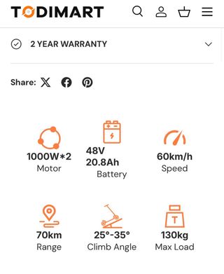 Patinete Eléctrico Todimart - Electric Scooter