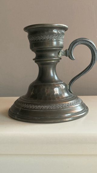 Portacandele elegante in peltro