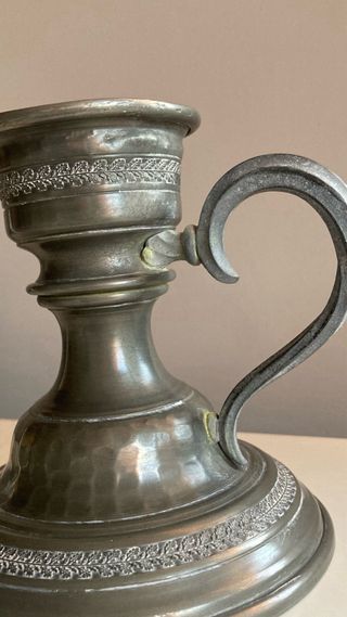 Portacandele elegante in peltro