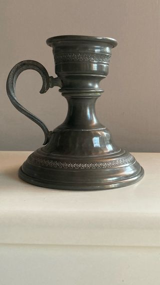 Portacandele elegante in peltro