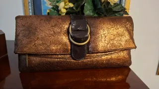 Bolso Cartera Fiesta Bronce y Dorado