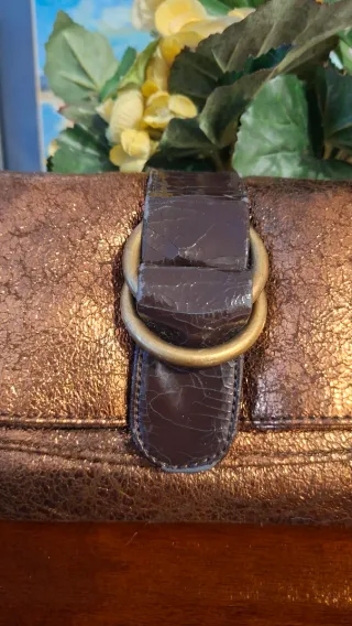 Bolso Cartera Fiesta Bronce y Dorado