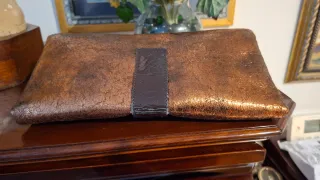 Bolso Cartera Fiesta Bronce y Dorado