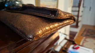 Bolso Cartera Fiesta Bronce y Dorado