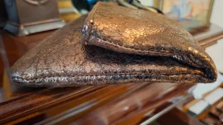 Bolso Cartera Fiesta Bronce y Dorado