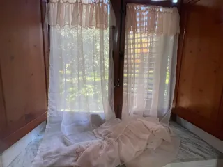 2 Tende organza albicocca