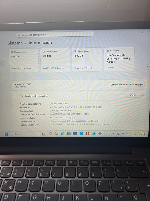 Ordenador portátil Lenovo gris