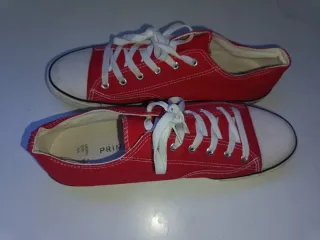 Zapatillas Lona Rojas Talla 46 Clásicas