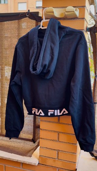 Sudadera Fila Crop Top Negra