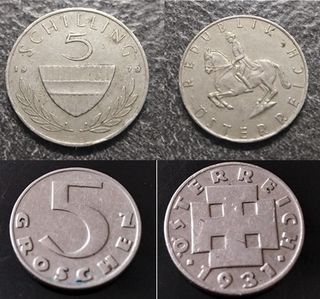 11 Monete Austria dal '31 al '83 x arte creazioni