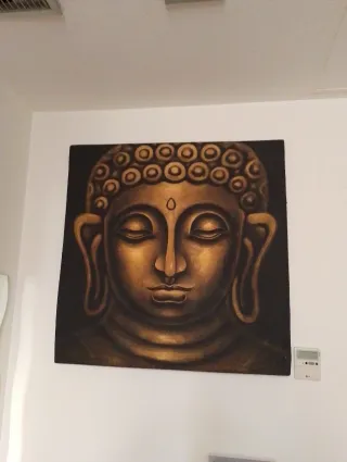 Cuadro lienzo Buda Dorado y Negro