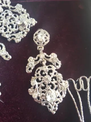 Aderezo Fallera Plata con Cristales