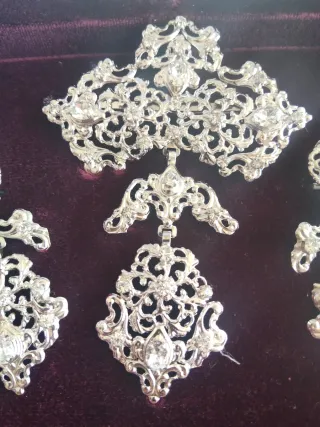 Aderezo Fallera Plata con Cristales