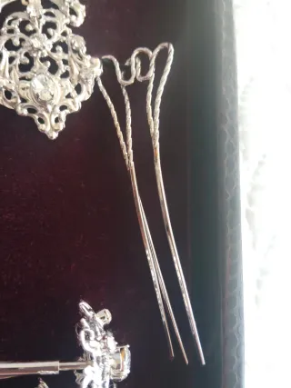 Aderezo Fallera Plata con Cristales