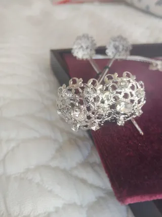 Aderezo Fallera Plata con Cristales