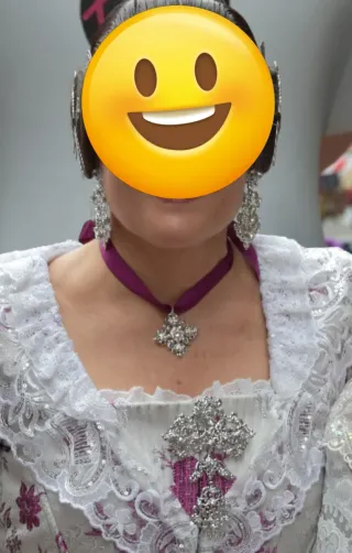 Aderezo Fallera Plata con Cristales