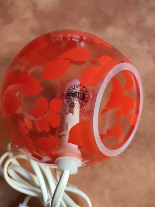 Lampada Decorativa in Cristallo Rosso/Arancione