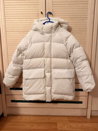 Plumífero Zara Blanco con Capucha, talla 13/14