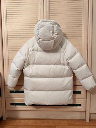 Plumífero Zara Blanco con Capucha, talla 13/14