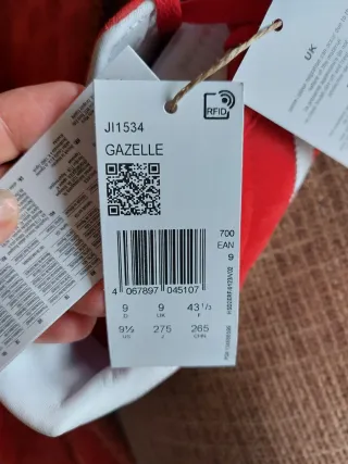 Zapatillas Adidas Gazelle Rojas y Blancas