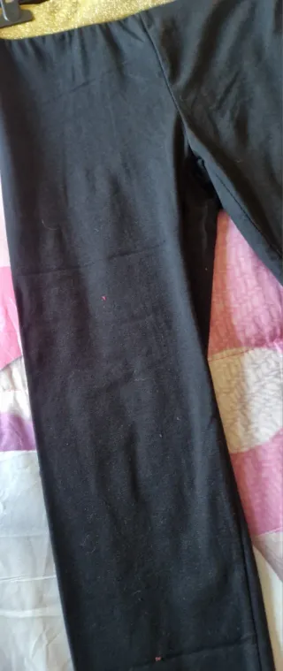 Leggings donna neri con fascia oro