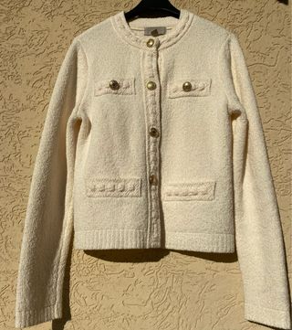 Cardigan H&M maglia strutturata panna