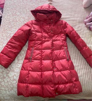 Plumífero niña con capucha rosa Talla 150cm