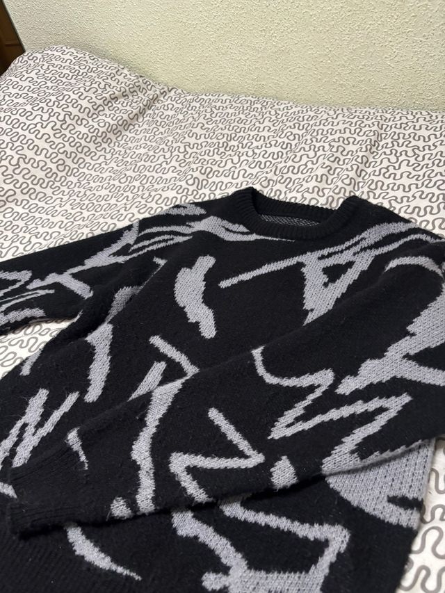 Jersey lana negro y gris