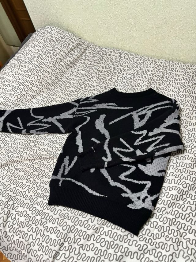 Jersey lana negro y gris