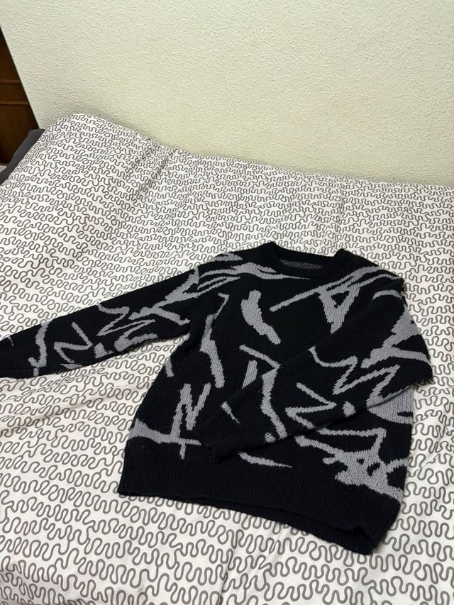 Jersey lana negro y gris