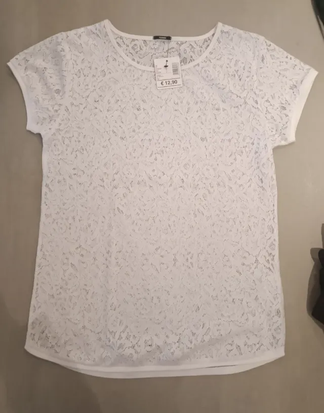 Camiseta encaje blanca