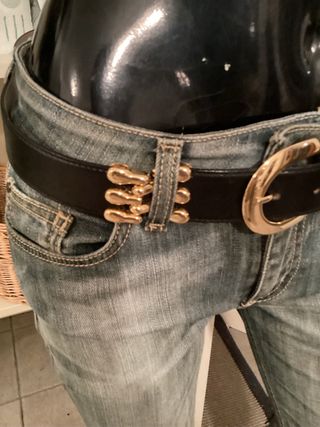 La deux Milano cintura pelle nera donna 95 cm