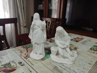 Figuras escayola pastora y pescador