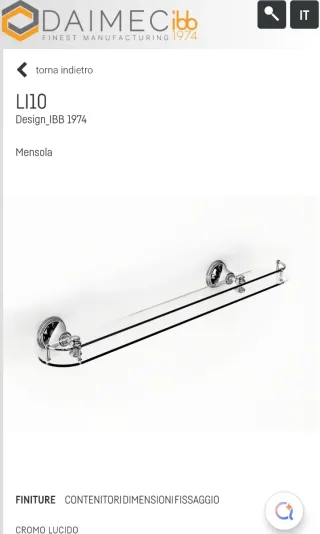 Mensola Liberty Cromo Lucido Vetro