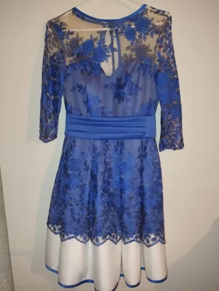Vestido azul manga media para eventos