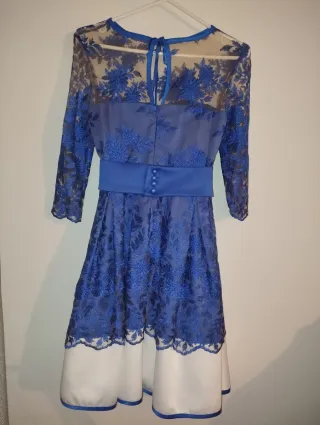 Vestido azul manga media para eventos