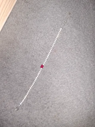 Pulsera Pandora Corazón Rojo y Plata Brillante.