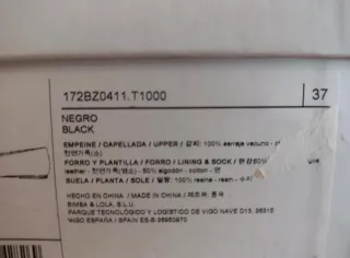 Bailarinas Bimba y Lola Negras Talla 37