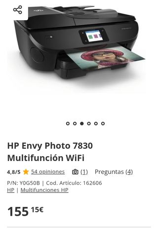 HP Envy Photo 7830 Y0G50B Impresora Multifunción Wi-Fi A4/Foto
