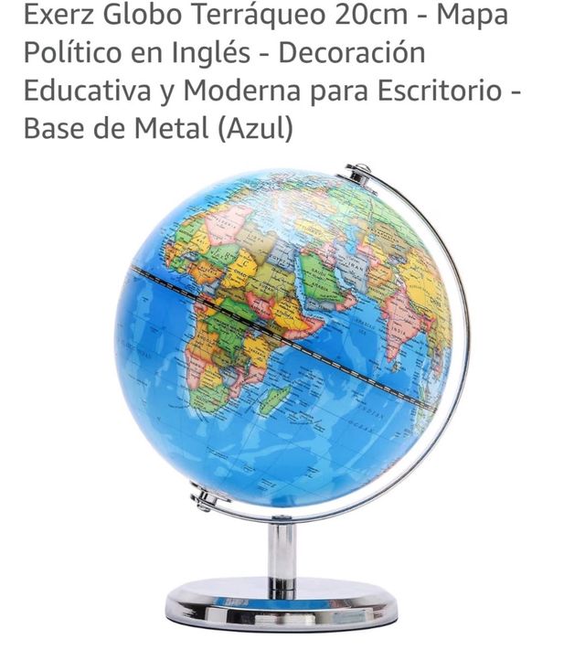 Globo Terráqueo 20cm Mapa Político Inglês